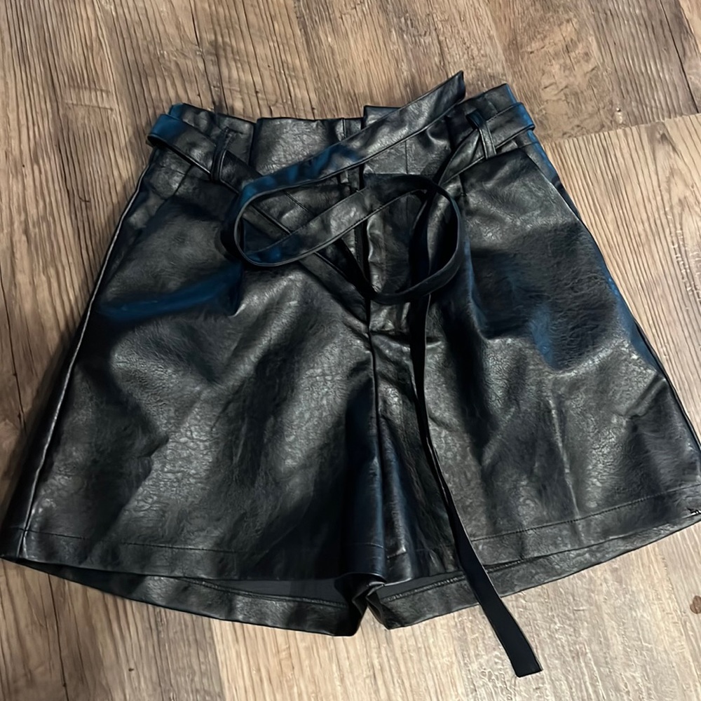 Ladies Faux leather shorts.  NWT